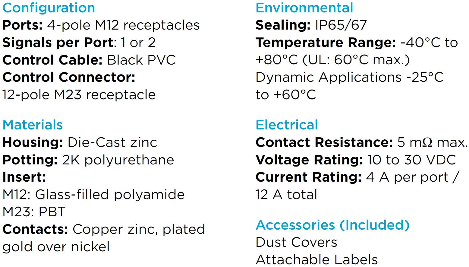 ALPHA CONNECT DIE CAST M12 DISTRIBUTION BOXES קונקטורים, מחברים ומתאמים